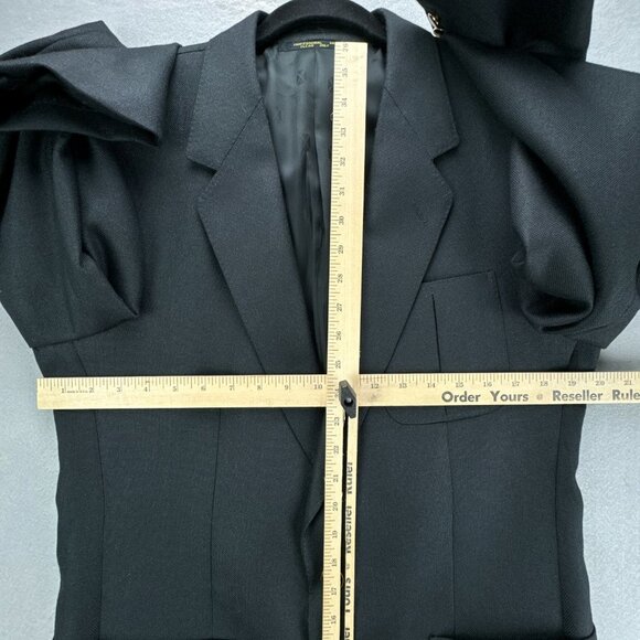 Angelo Donati Blazer Mens XL 40 Black Gold Enamel Buttons Wool Blend 2 Button - Picture 7 of 16